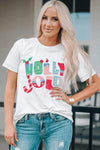 HOLLY JOLLY Round Neck Short Sleeve T-Shirt Women's T-Shirts - Tophatter Daily Deals