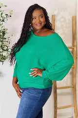 Zenana Full Size Round Neck Batwing Sleeve Blouse Blouses - Tophatter Daily Deals