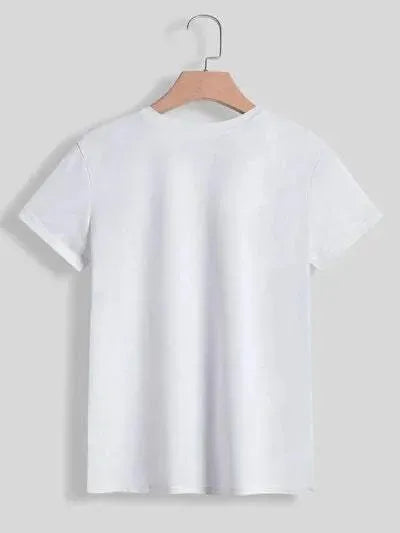 Graphic Round Neck Short Sleeve T-Shirt Women's T-Shirts - Tophatter Daily Deals