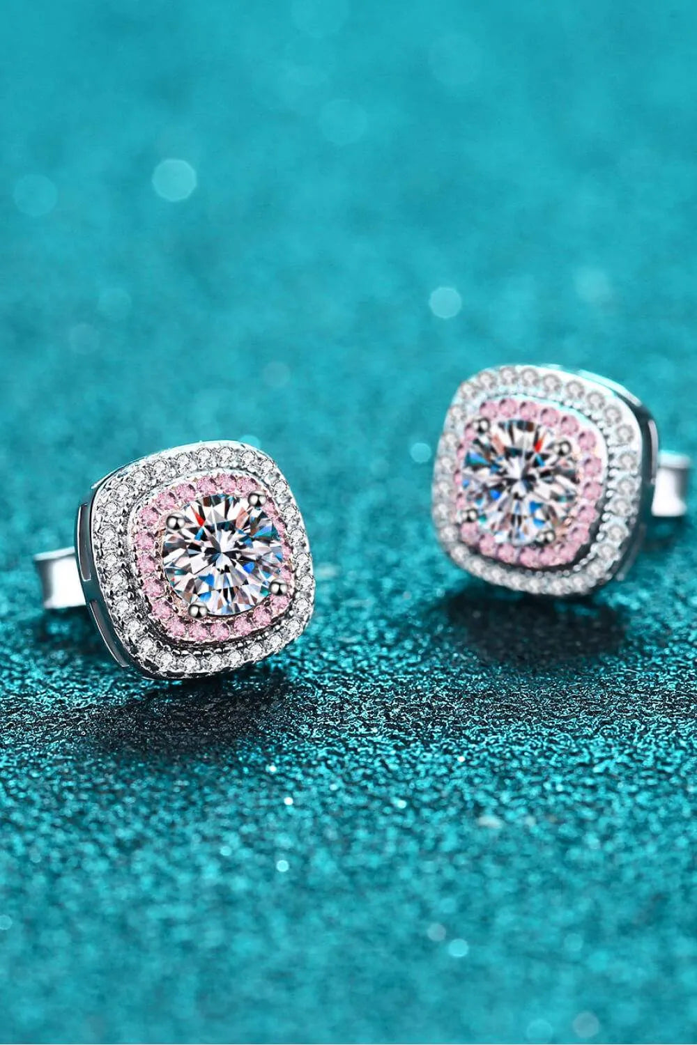 Geometric Moissanite Stud Earrings Moissanite - Tophatter Daily Deals
