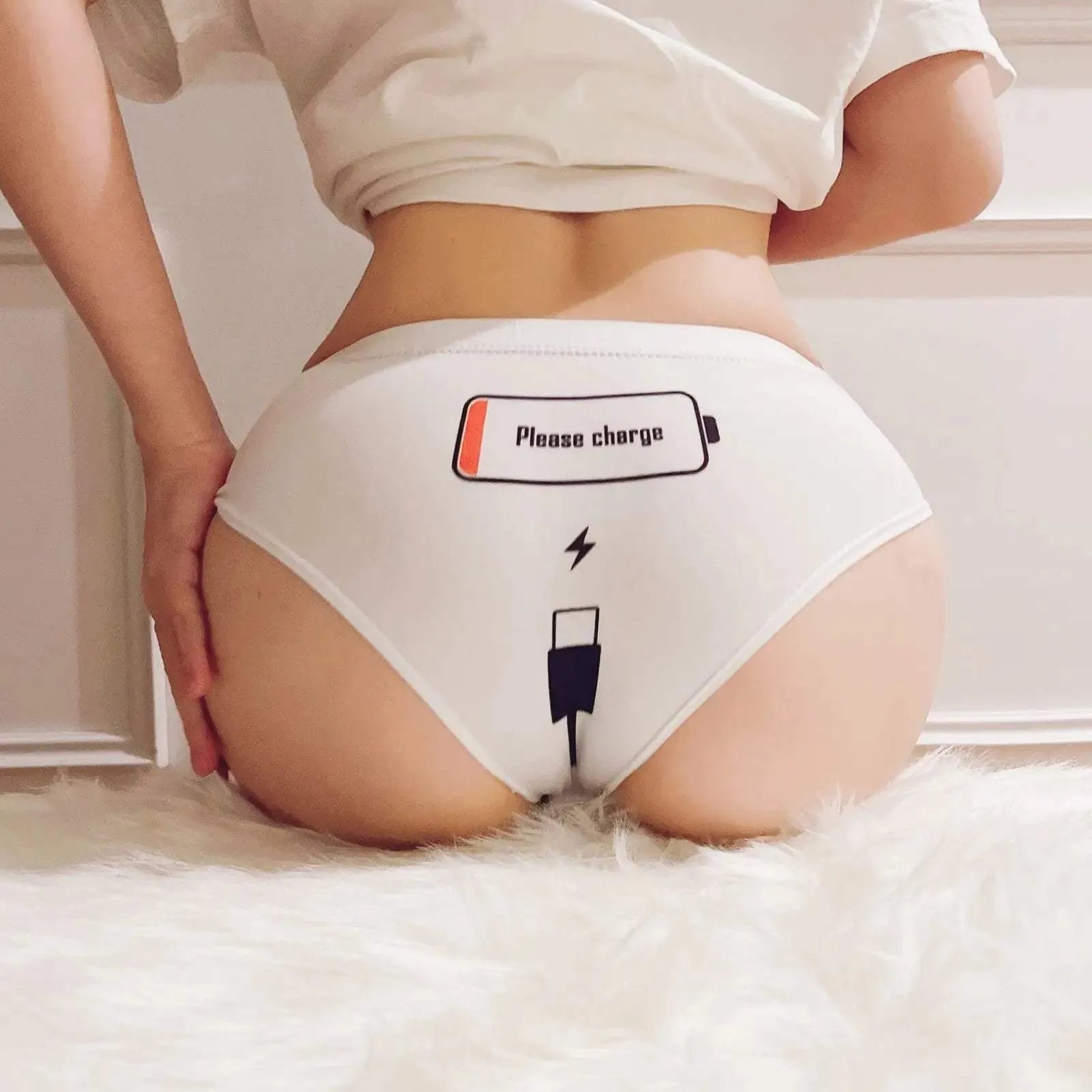 Please Charge - Low Battery Funny Sexy Panties Panties - Tophatter Daily Deals