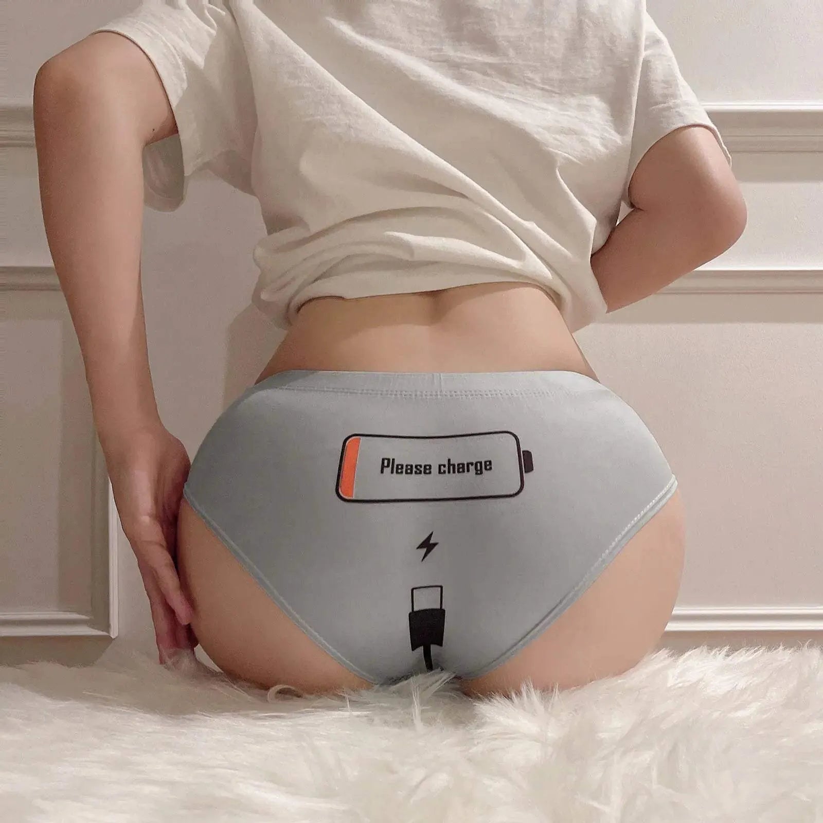 Please Charge - Low Battery Funny Sexy Panties Panties - Tophatter Daily Deals